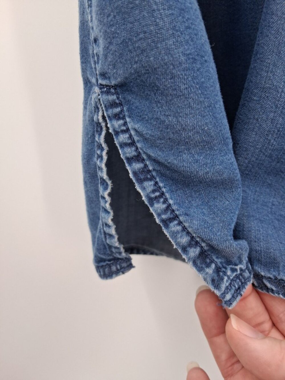 Coldwater Creek Blue Chambray Lyocell Button-Front Tunic Size 1X - Picture 9 of 12